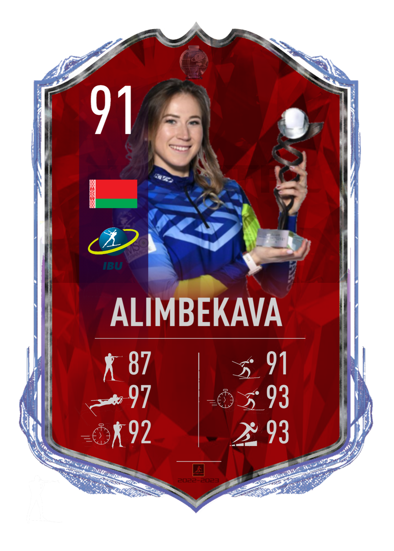 Dzinara Alimbekava - Road to Crystal card for 2022-2023 - Biathlon Cards